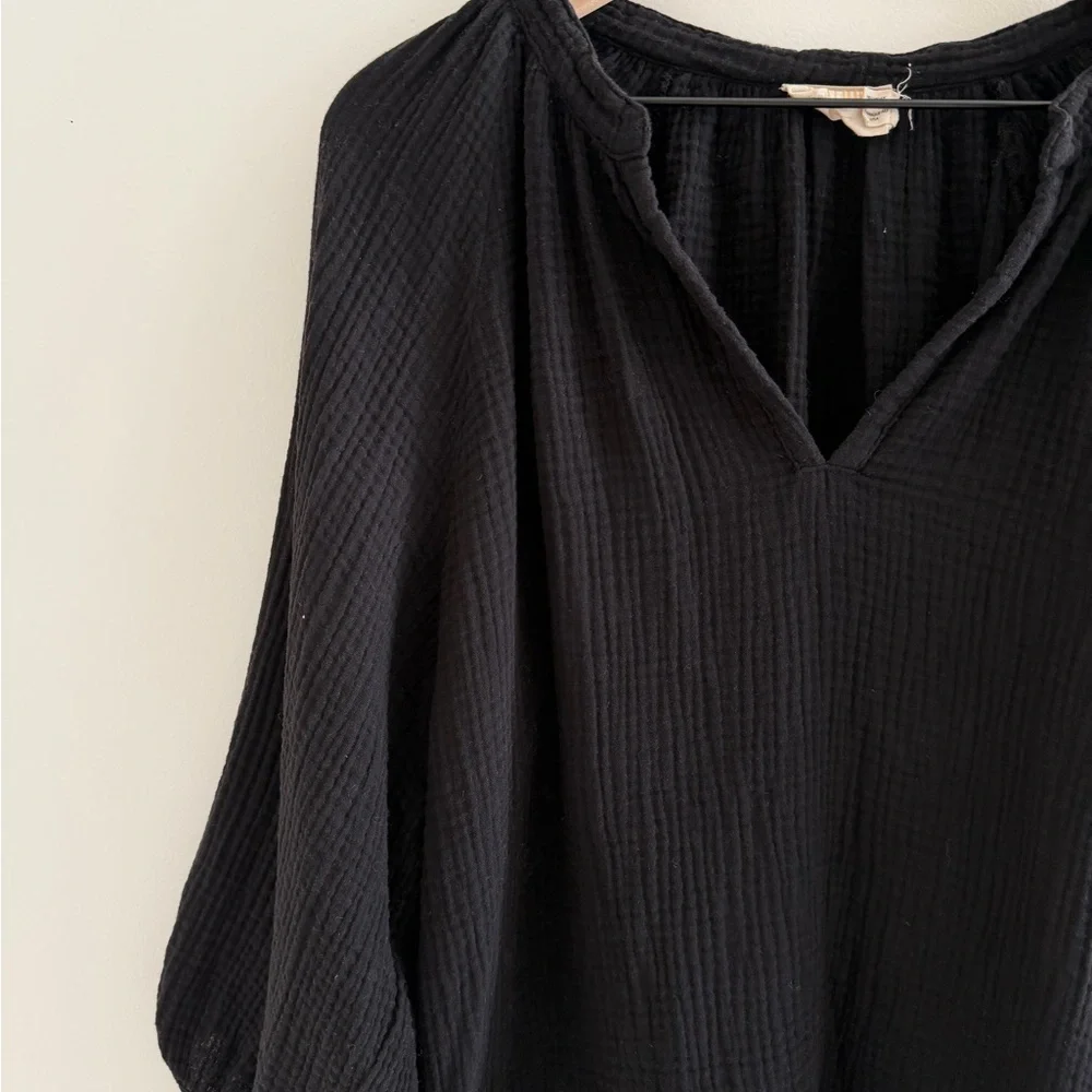 Nation LTD Black Cotton Gauze Blouse – Size S (Made in USA) - Picture 3 of 6